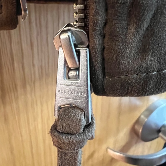 Men’s AllSaints Grantham Suede Jacket - light_taupe - Picture 4 of 10